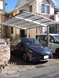 ソーラーパネル搭載車×カーポート「カムフィエース」で効率充電　鎌ヶ谷市Ａ邸